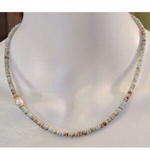 New Soapstone Pearl Adjustable Necklace